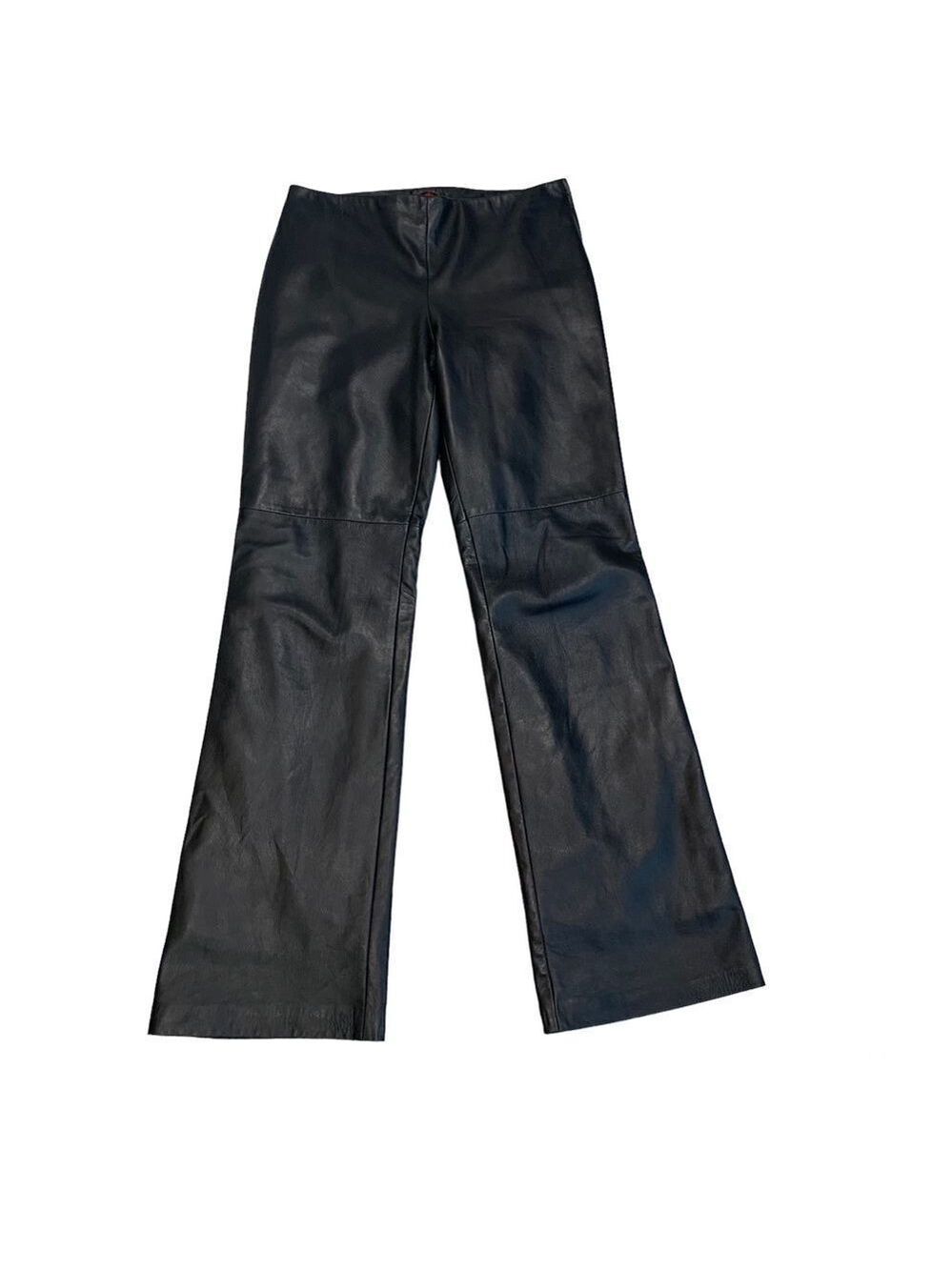 Danier Leather black italian leather trouser pants Sz 6
